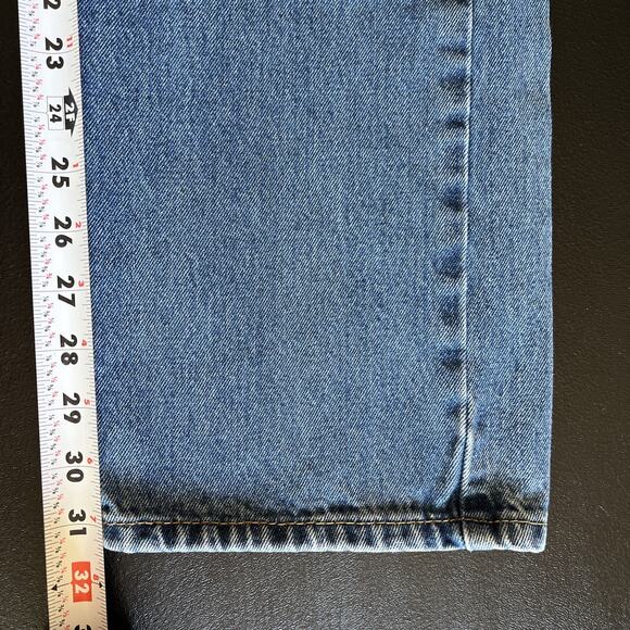 Levis 505 Jeans Men 34x34 Blue Medium Straight Relaxed Cotton Fade 31" Inseam - Picture 12 of 12